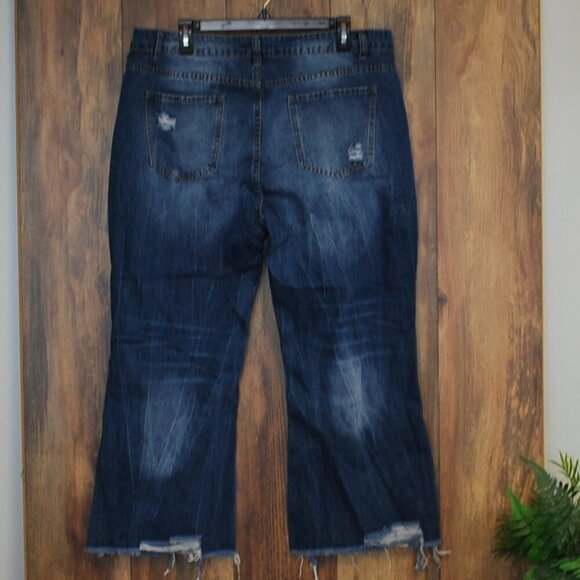 Melarey Women's Plus Size Cropped Wide Leg Jeans XXL 120-R - Picture 4 of 7